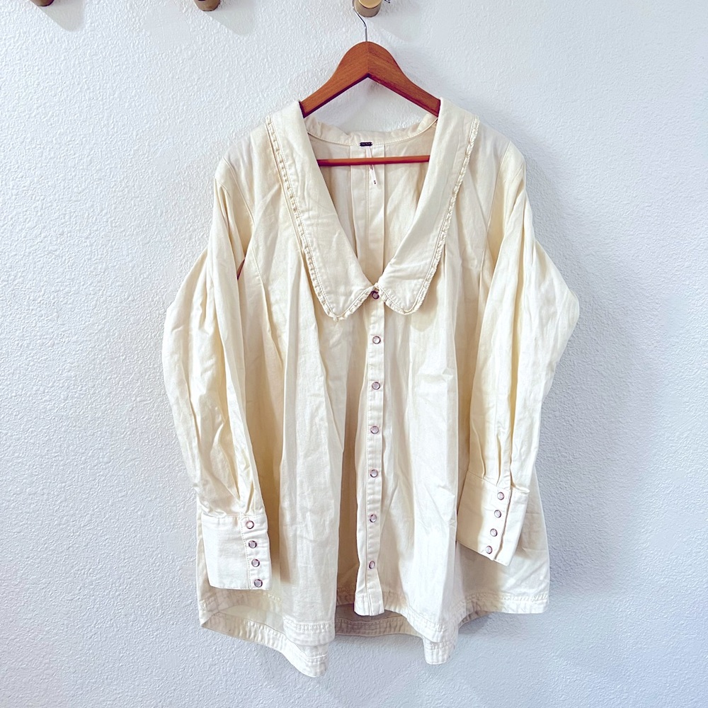 COPY - Free People Charlie Denim Button Down Shirt with Collar